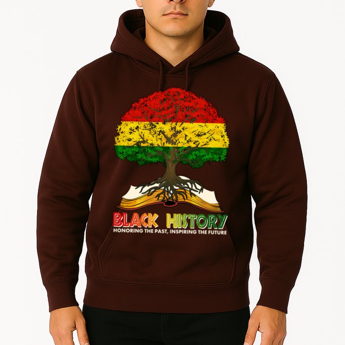 Celebrate Black History Honoring The Past Inspiring The Future Tree Root Book Hoodie