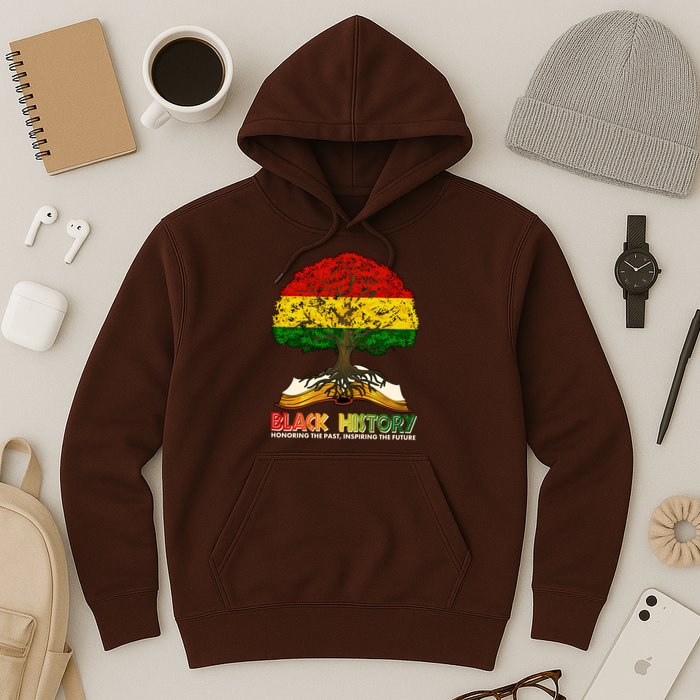 Celebrate Black History Honoring The Past Inspiring The Future Tree Root Book Hoodie