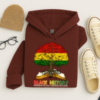 Celebrate Black History Honoring The Past Inspiring The Future Tree Root Book Hoodie