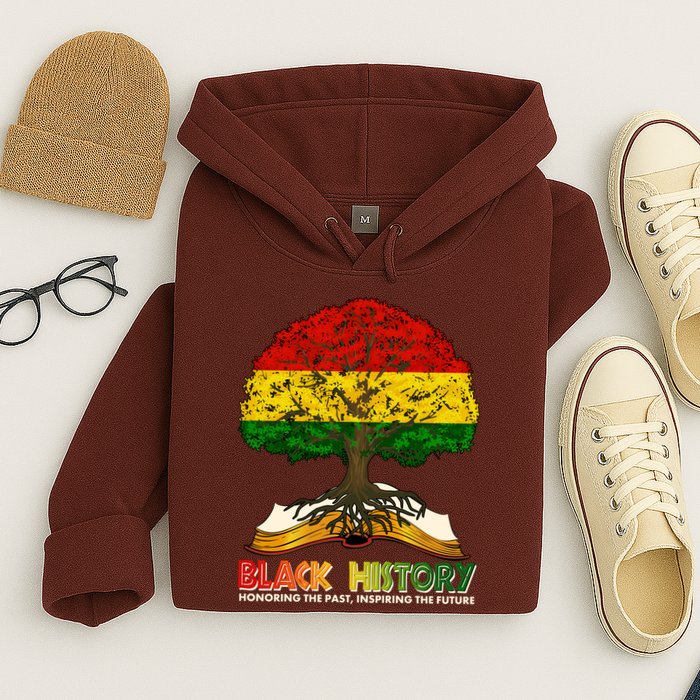 Celebrate Black History Honoring The Past Inspiring The Future Tree Root Book Hoodie