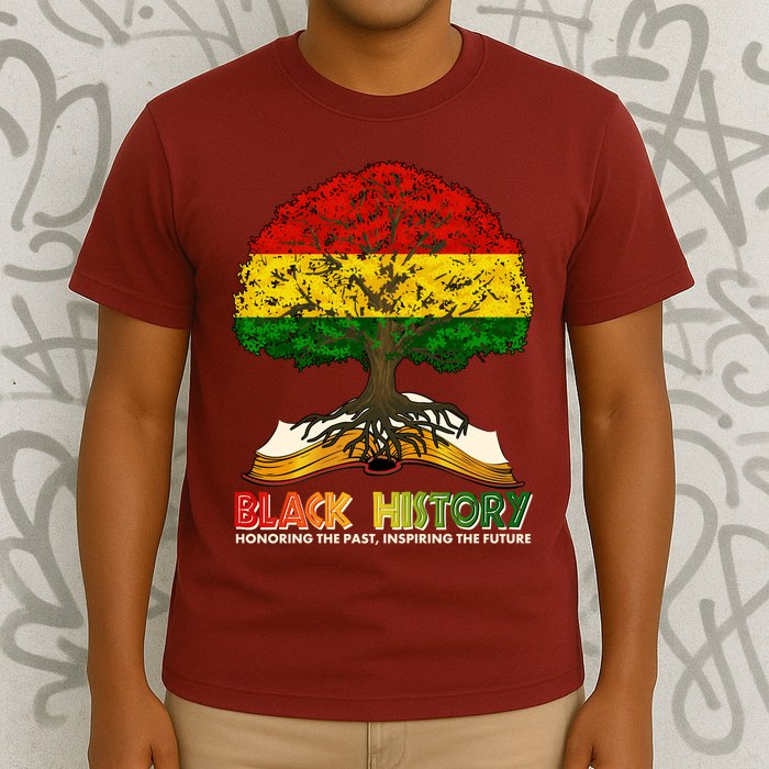 Celebrate Black History Honoring The Past Inspiring The Future Tree Root Book T-Shirt
