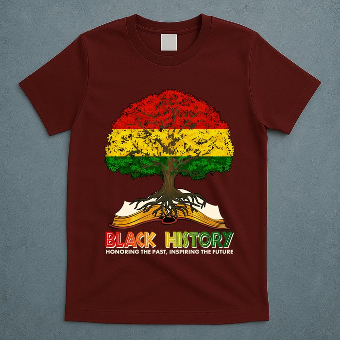Celebrate Black History Honoring The Past Inspiring The Future Tree Root Book T-Shirt