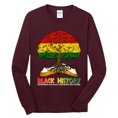 Celebrate Black History Honoring The Past Inspiring The Future Tree Root Book Tall Long Sleeve T-Shirt