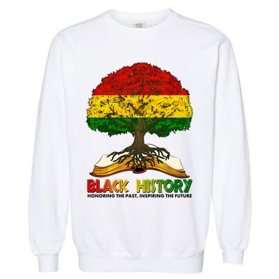 Celebrate Black History Honoring The Past Inspiring The Future Tree Root Book Garment-Dyed Sweatshirt