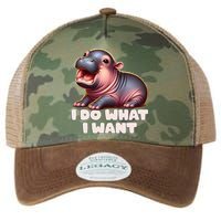 Cute Baby Hippo Moo Deng I Do What I Want Legacy Tie Dye Trucker Hat