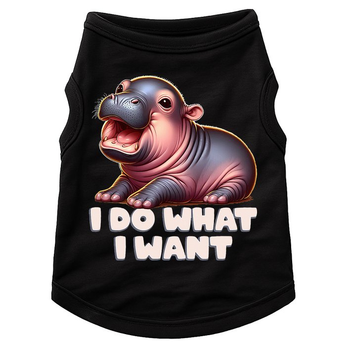 Cute Baby Hippo Moo Deng I Do What I Want Doggie Tank