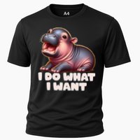 Cute Baby Hippo Moo Deng I Do What I Want Performance Shirt