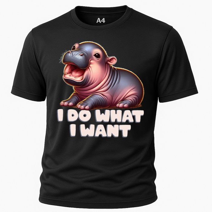 Cute Baby Hippo Moo Deng I Do What I Want Performance Shirt