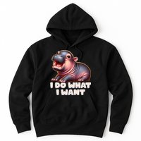 Cute Baby Hippo Moo Deng I Do What I Want Hoodie