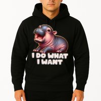 Cute Baby Hippo Moo Deng I Do What I Want Hoodie