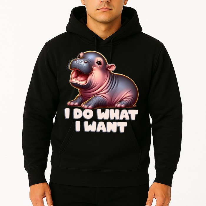 Cute Baby Hippo Moo Deng I Do What I Want Hoodie