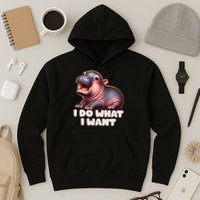 Cute Baby Hippo Moo Deng I Do What I Want Hoodie