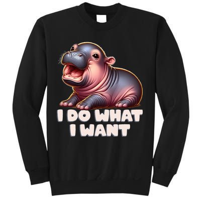 Cute Baby Hippo Moo Deng I Do What I Want Sweatshirt