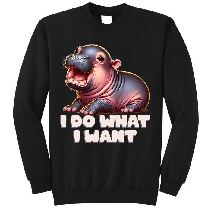 Cute Baby Hippo Moo Deng I Do What I Want Sweatshirt