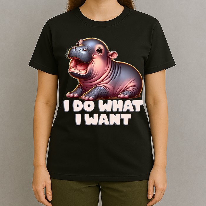 Cute Baby Hippo Moo Deng I Do What I Want T-Shirt