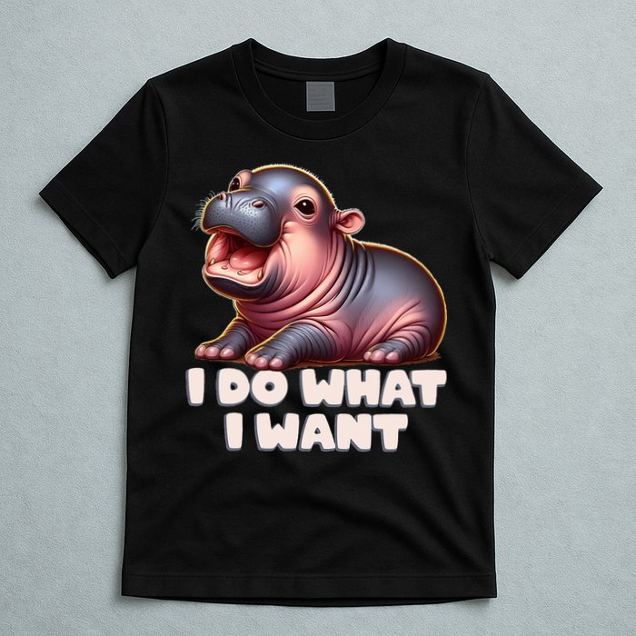 Cute Baby Hippo Moo Deng I Do What I Want T-Shirt