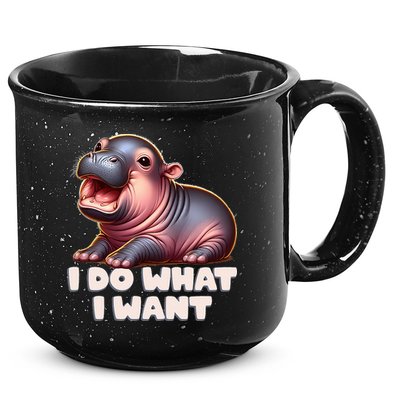 Cute Baby Hippo Moo Deng I Do What I Want 15oz Campfire Ceramic Mug