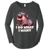 Cute Baby Hippo Moo Deng I Do What I Want Women's Perfect Tri Tunic Long Sleeve Shirt