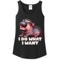 Cute Baby Hippo Moo Deng I Do What I Want Ladies Essential Tank