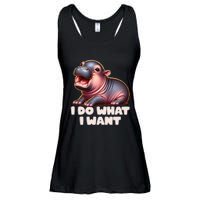 Cute Baby Hippo Moo Deng I Do What I Want Ladies Essential Flowy Tank