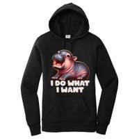 Cute Baby Hippo Moo Deng I Do What I Want Women's Pullover Hoodie