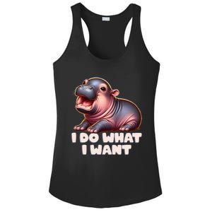 Cute Baby Hippo Moo Deng I Do What I Want Ladies PosiCharge Competitor Racerback Tank