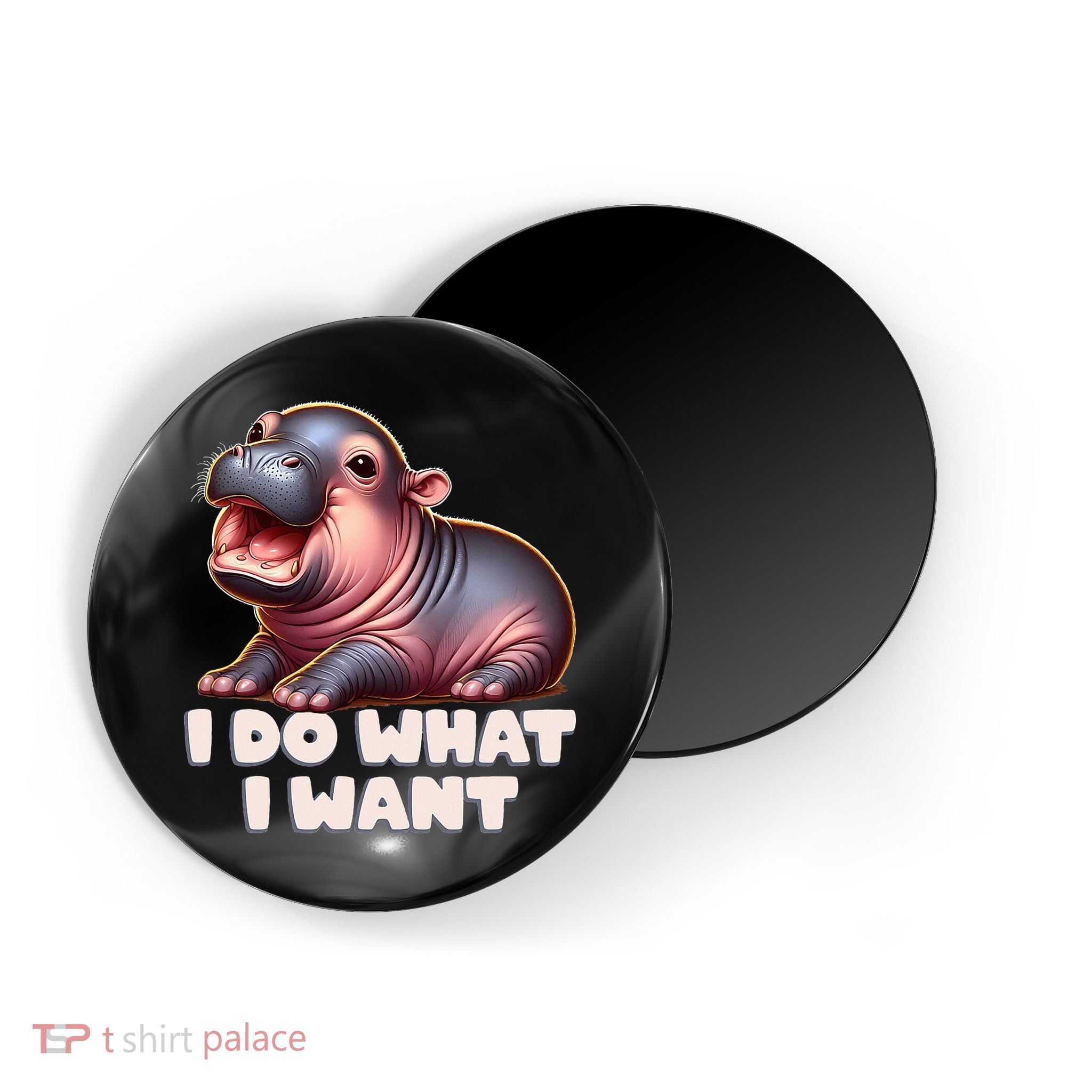 Cute Baby Hippo Moo Deng I Do What I Want Magnet