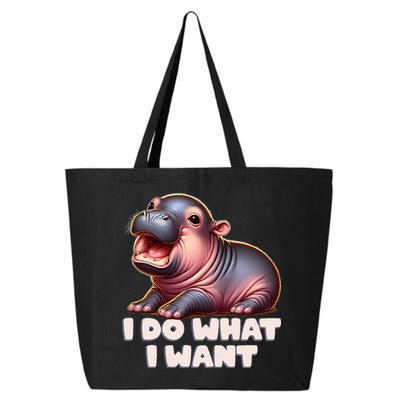 Cute Baby Hippo Moo Deng I Do What I Want 25L Jumbo Tote