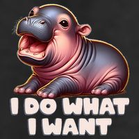 Cute Baby Hippo Moo Deng I Do What I Want Hat