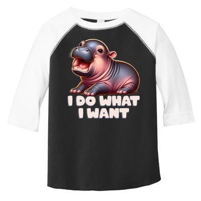 Cute Baby Hippo Moo Deng I Do What I Want Toddler Fine Jersey T-Shirt