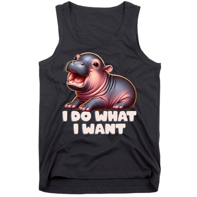 Cute Baby Hippo Moo Deng I Do What I Want Tank Top