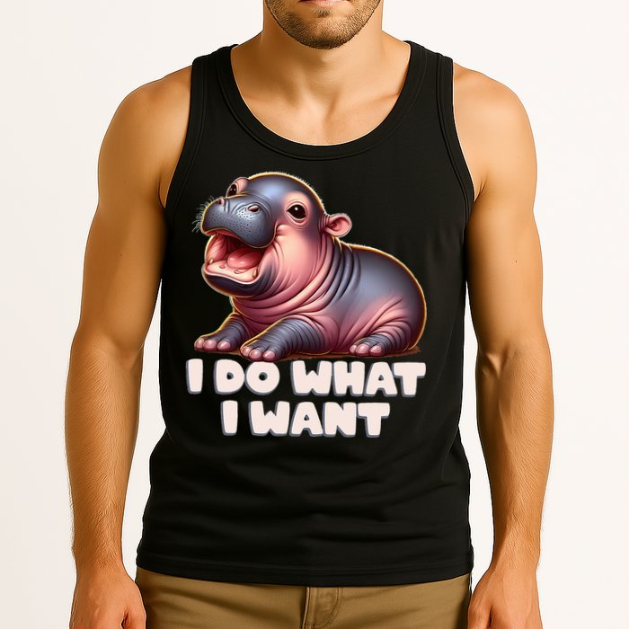 Cute Baby Hippo Moo Deng I Do What I Want Tank Top