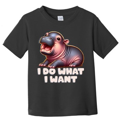 Cute Baby Hippo Moo Deng I Do What I Want Toddler T-Shirt