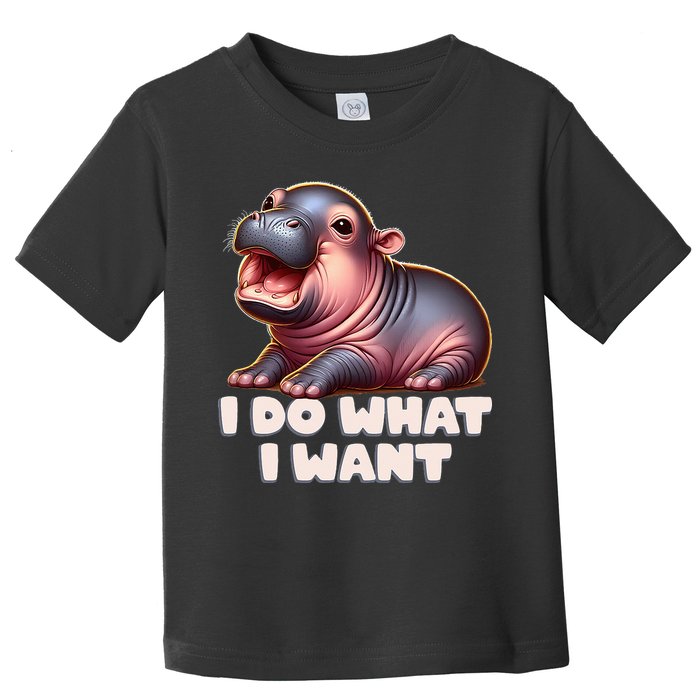 Cute Baby Hippo Moo Deng I Do What I Want Toddler T-Shirt