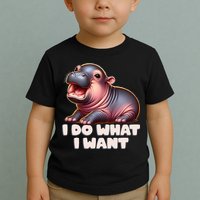Cute Baby Hippo Moo Deng I Do What I Want Toddler T-Shirt