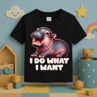 Cute Baby Hippo Moo Deng I Do What I Want Toddler T-Shirt