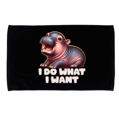 Cute Baby Hippo Moo Deng I Do What I Want Microfiber Hand Towel