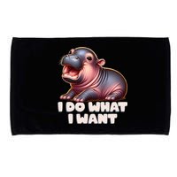 Cute Baby Hippo Moo Deng I Do What I Want Microfiber Hand Towel