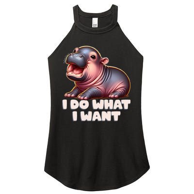 Cute Baby Hippo Moo Deng I Do What I Want Women's Perfect Tri Rocker Tank