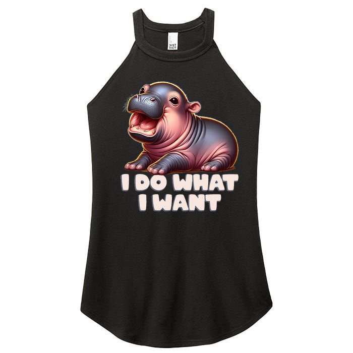 Cute Baby Hippo Moo Deng I Do What I Want Women's Perfect Tri Rocker Tank