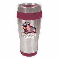 Cute Baby Hippo Moo Deng I Do What I Want 16oz Travel Tumbler