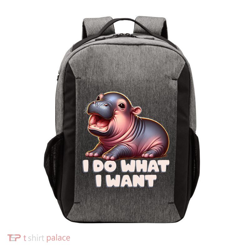 Cute Baby Hippo Moo Deng I Do What I Want Vector Backpack