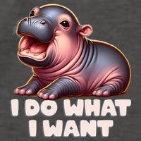 Cute Baby Hippo Moo Deng I Do What I Want Vector Backpack