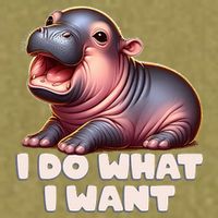 Cute Baby Hippo Moo Deng I Do What I Want Garment-Dyed Women's Muscle Tee
