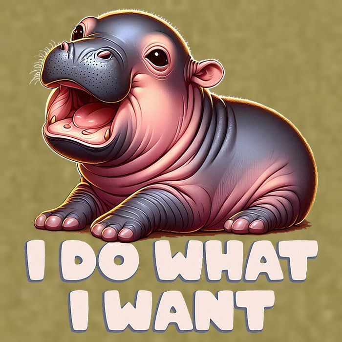Cute Baby Hippo Moo Deng I Do What I Want Garment-Dyed Women's Muscle Tee