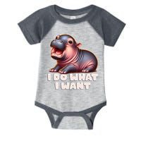 Cute Baby Hippo Moo Deng I Do What I Want Infant Baby Jersey Bodysuit