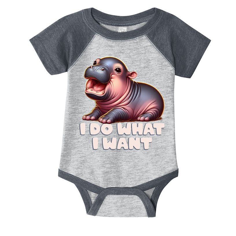 Cute Baby Hippo Moo Deng I Do What I Want Infant Baby Jersey Bodysuit