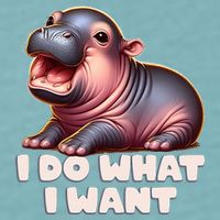Cute Baby Hippo Moo Deng I Do What I Want Sueded Cloud Jersey T-Shirt