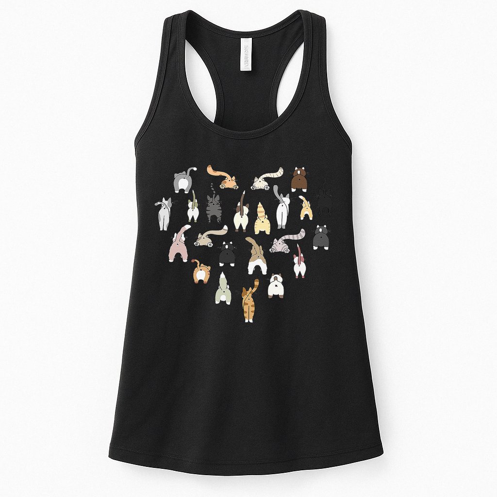 Cat Butt Heart Womens Tank Top