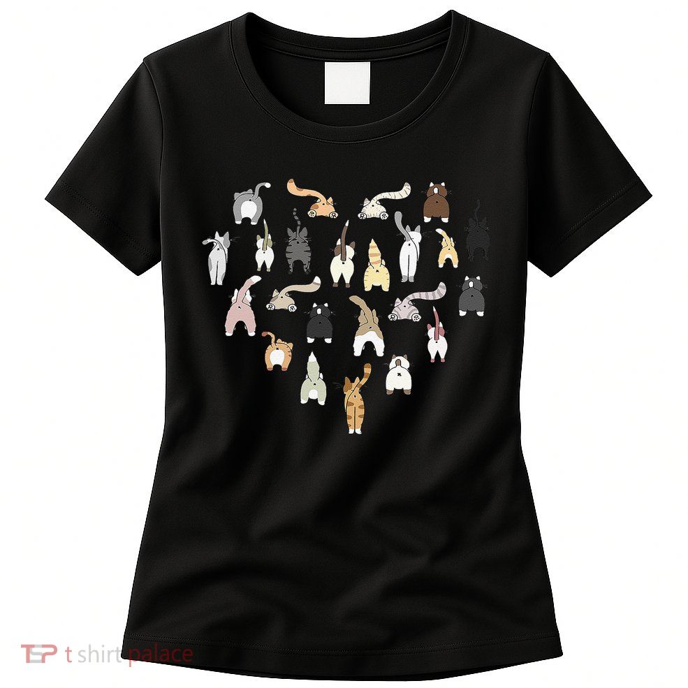 Cat Butt Heart Womens T-Shirt